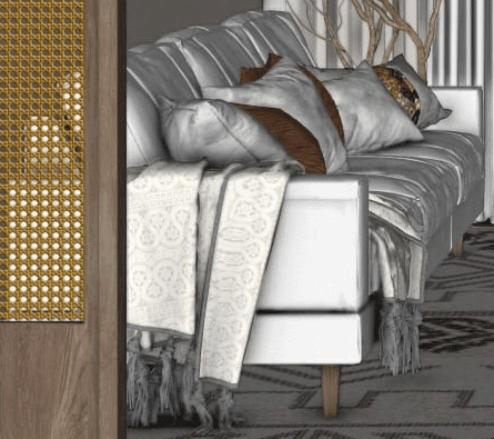 AI-generated sofa model